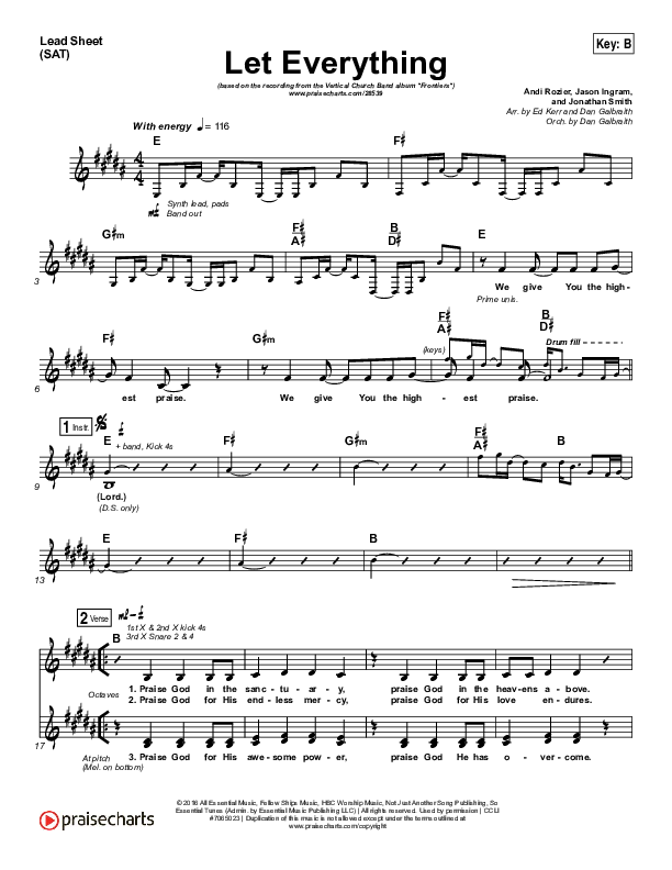 Let Everything Lead Sheet (SAT) (Vertical Worship)