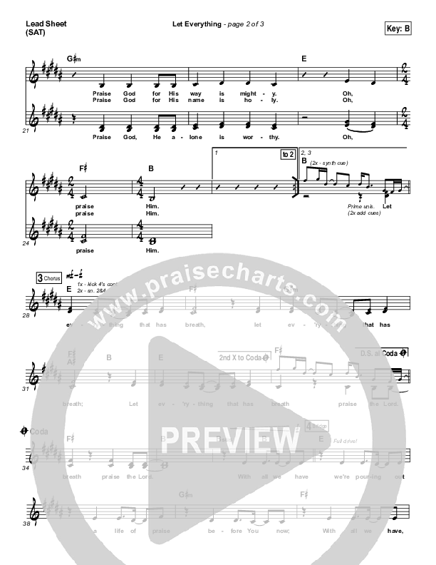 Let Everything Lead Sheet (SAT) (Vertical Worship)