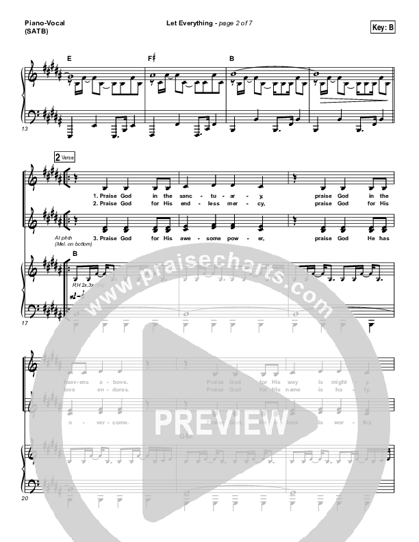 Let Everything Piano/Vocal (SATB) (Vertical Worship)