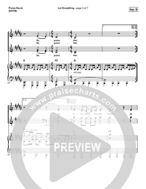 Let Everything Piano/Vocal (SATB) (Vertical Worship)