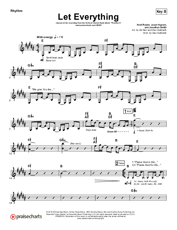 Let Everything Rhythm Chart (Vertical Worship)