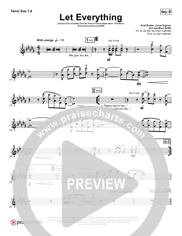 Let Everything Tenor Sax 1/2 (Vertical Worship)