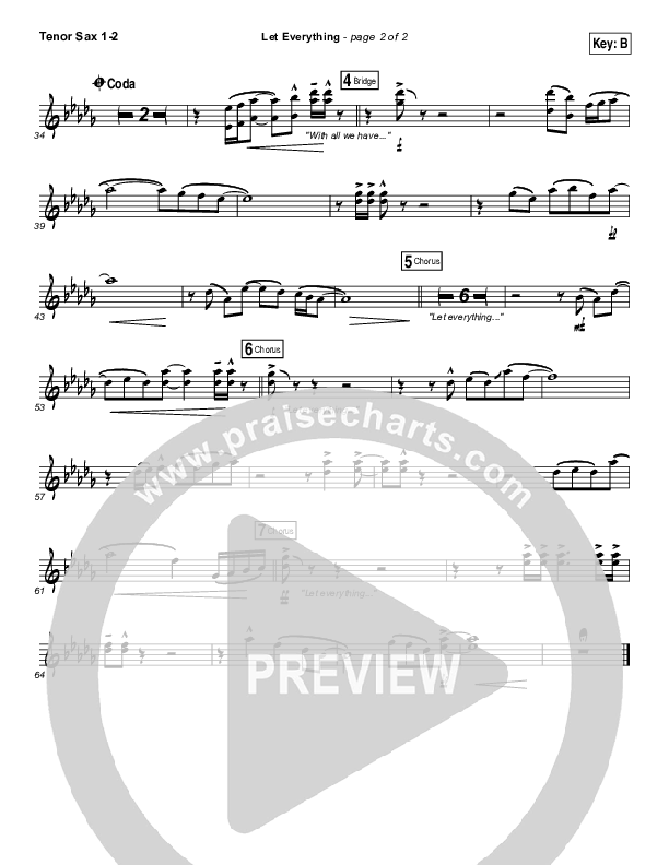 Let Everything Tenor Sax 1/2 (Vertical Worship)