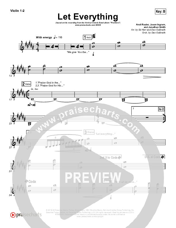 Let Everything Violin 1/2 (Vertical Worship)