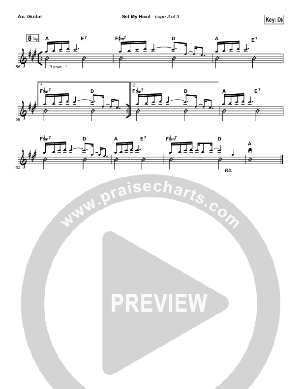 Set My Heart Acoustic Guitar (Vertical Worship)