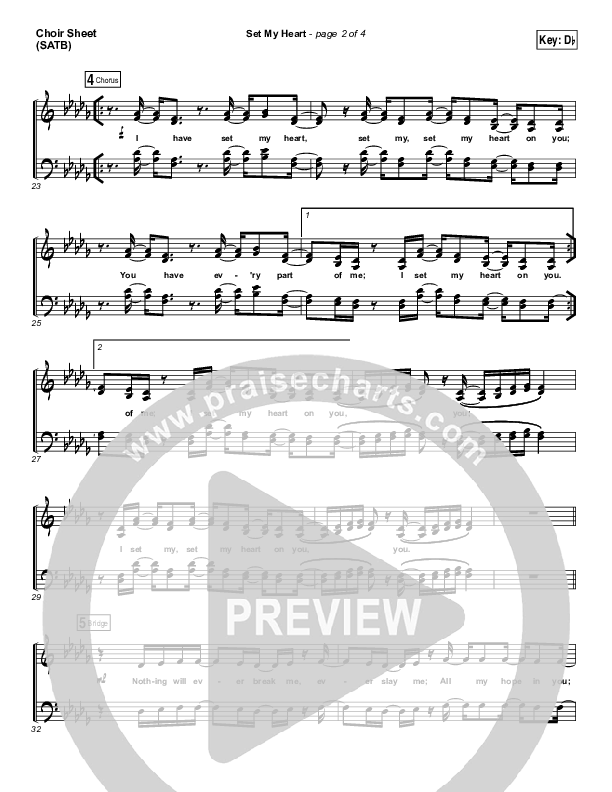 Set My Heart Choir Sheet (SATB) (Vertical Worship)