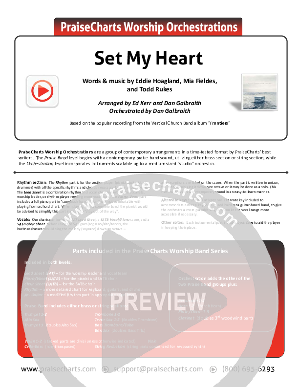 Set My Heart Cover Sheet (Vertical Worship)
