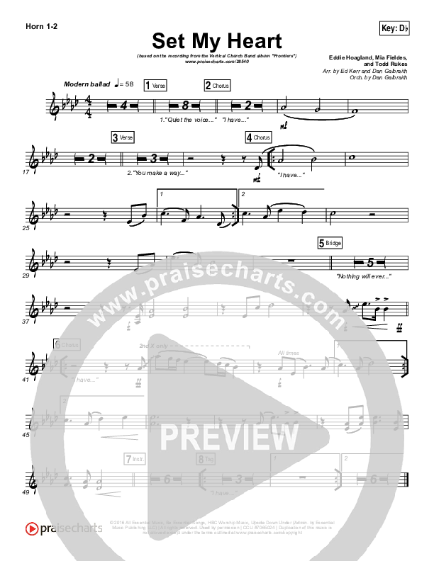 Set My Heart Brass Pack (Vertical Worship)