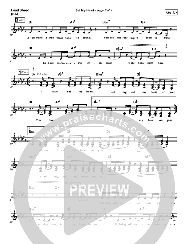 Set My Heart Lead Sheet (SAT) (Vertical Worship)