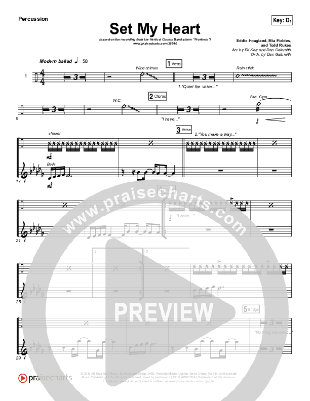 Set My Heart Percussion (Vertical Worship)