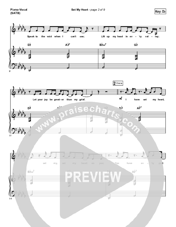 Set My Heart Piano/Vocal (SATB) (Vertical Worship)