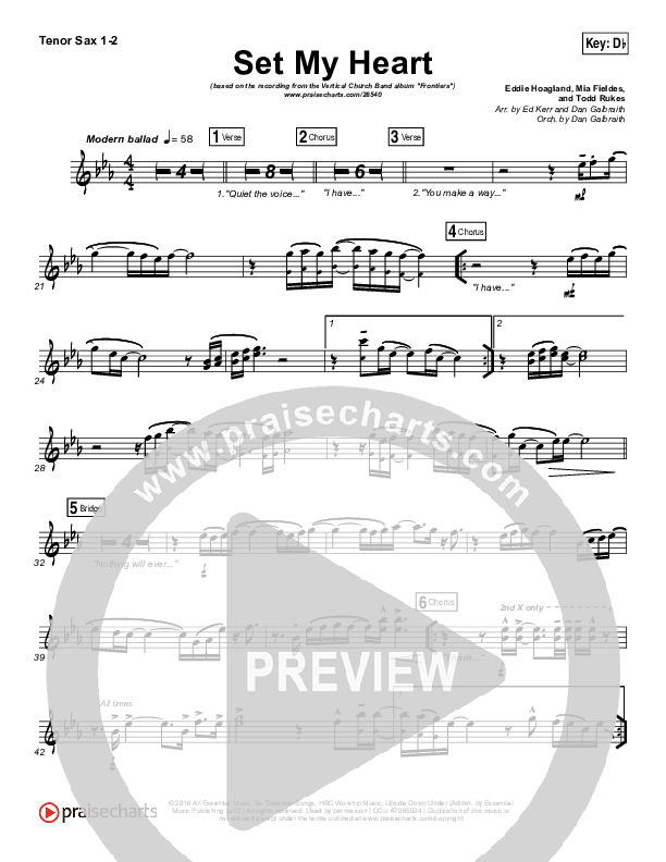 Set My Heart Tenor Sax 1/2 (Vertical Worship)
