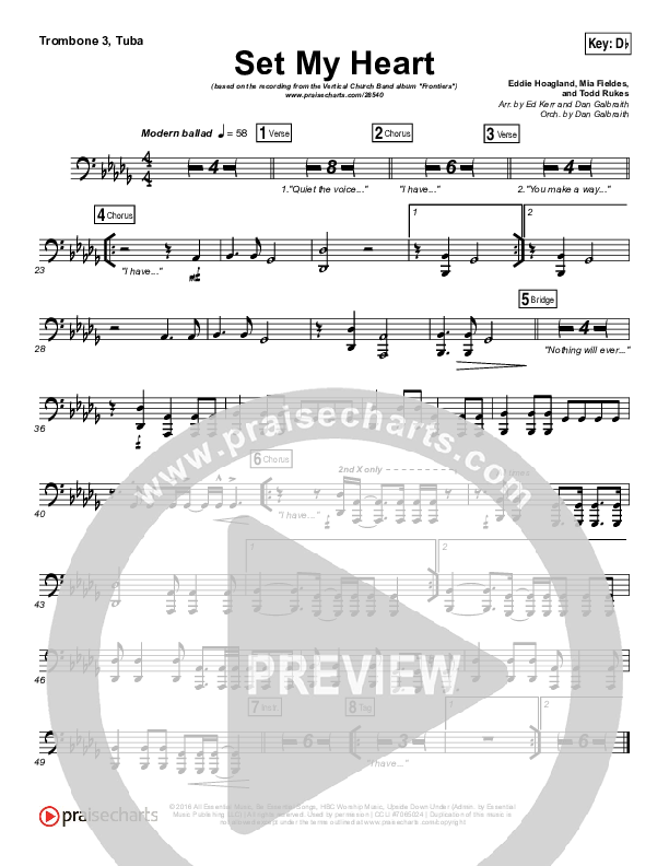 Set My Heart Trombone 3/Tuba (Vertical Worship)