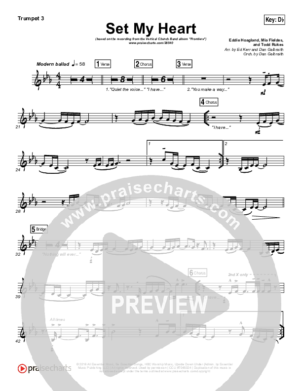 Set My Heart Trumpet 3 (Vertical Worship)