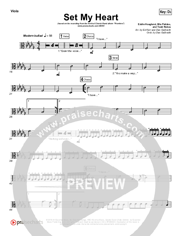 Set My Heart Viola (Vertical Worship)