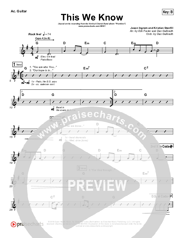 This We Know Rhythm Chart (Vertical Worship)
