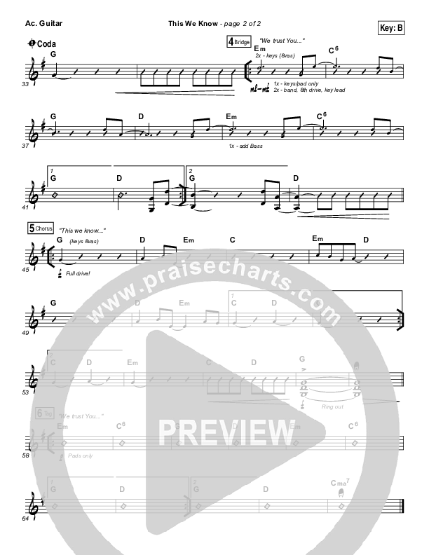 This We Know Acoustic Guitar (Vertical Worship)