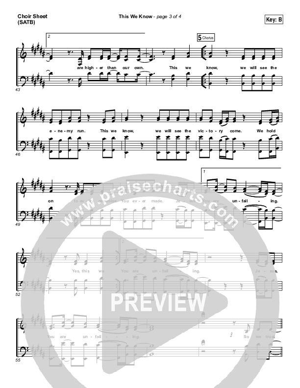 This We Know Choir Vocals (SATB) (Vertical Worship)