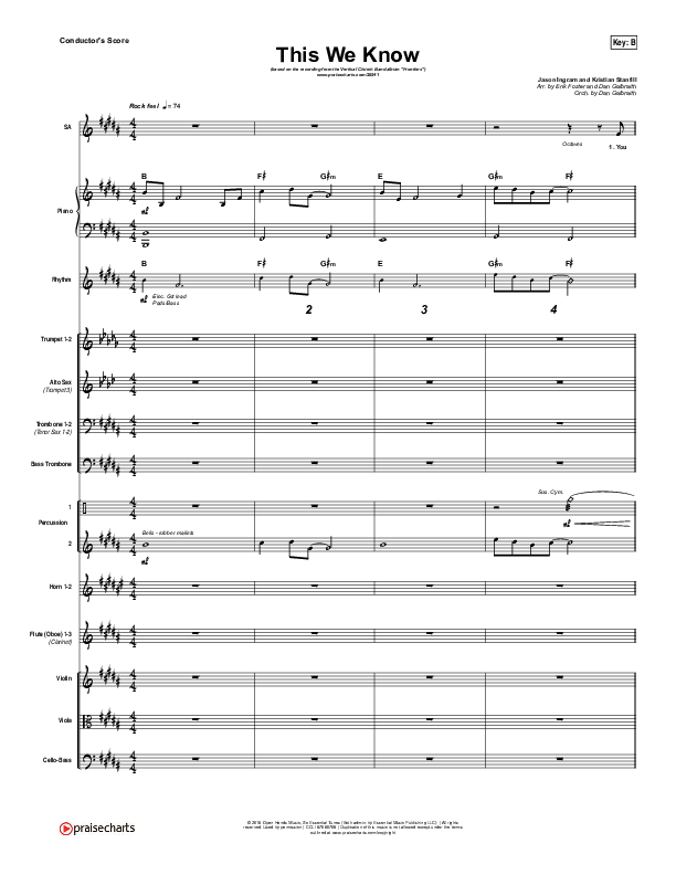 This We Know Conductor's Score (Vertical Worship)