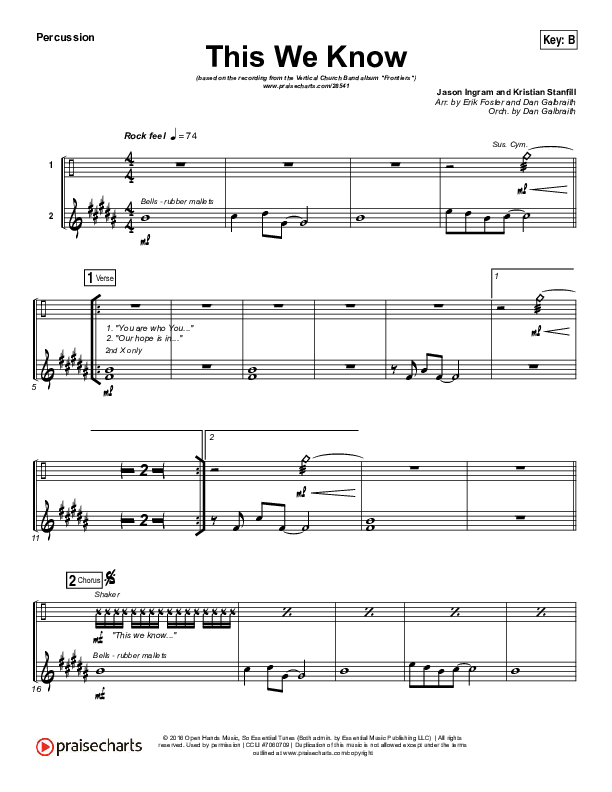 This We Know Percussion (Vertical Worship)