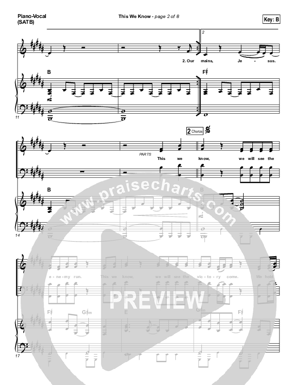 This We Know Piano/Vocal & Lead (Vertical Worship)