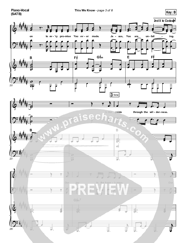 This We Know Piano/Vocal (SATB) (Vertical Worship)