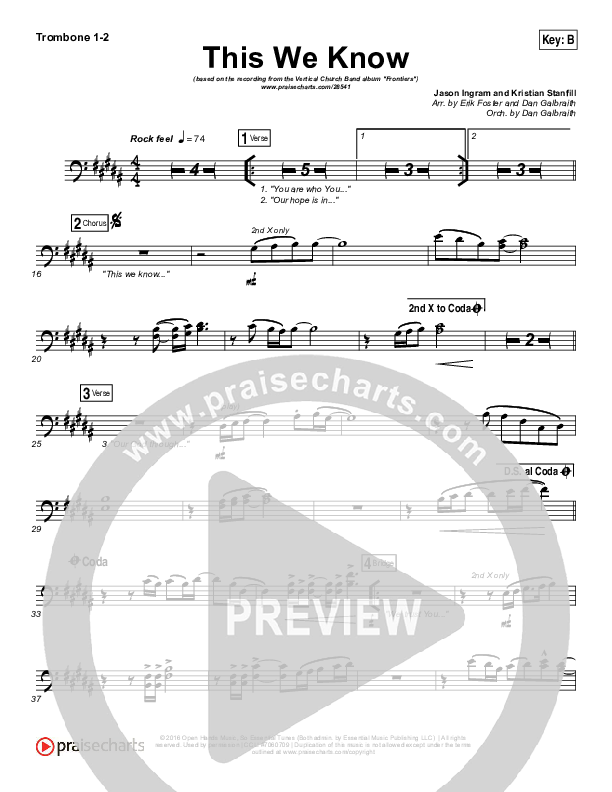 This We Know Trombone 1/2 (Vertical Worship)