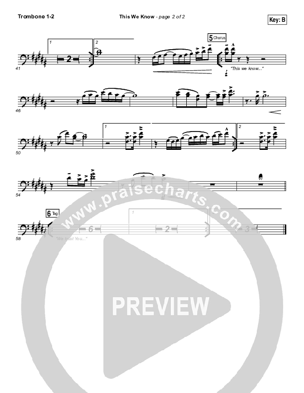 This We Know Trombone 1/2 (Vertical Worship)