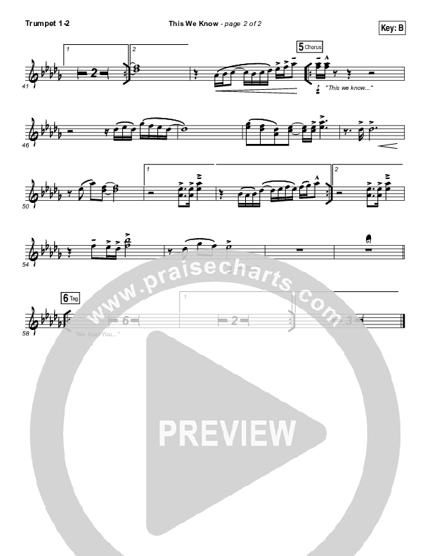This We Know Trumpet 1,2 (Vertical Worship)