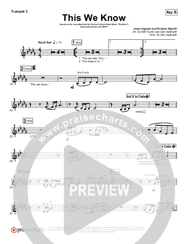 This We Know Trumpet 3 (Vertical Worship)