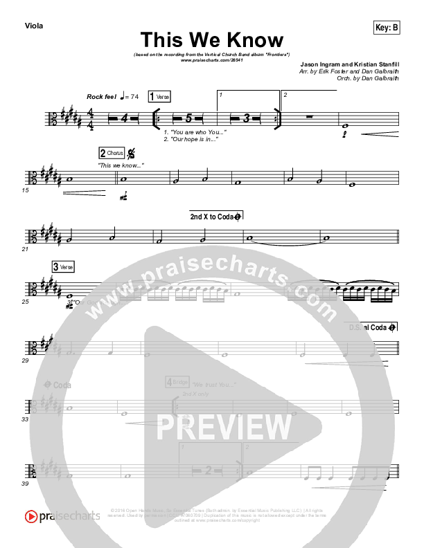 This We Know Viola (Vertical Worship)