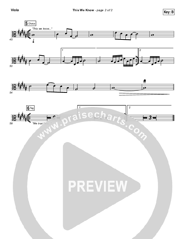 This We Know Viola (Vertical Worship)