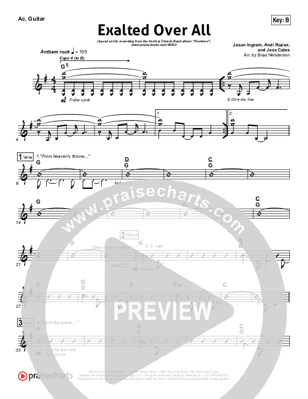 Exalted Over All Rhythm Chart (Vertical Worship)