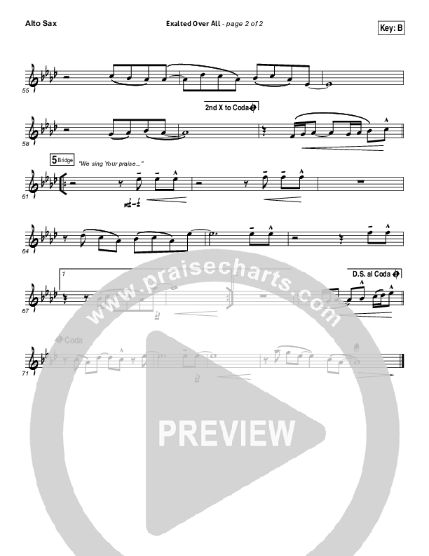 Exalted Over All Alto Sax (Vertical Worship)