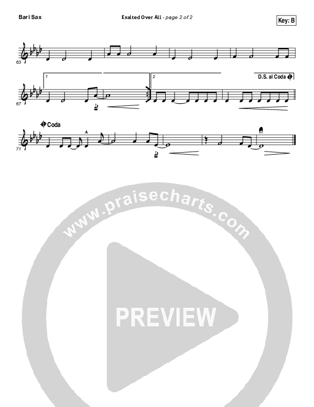 Exalted Over All Bari Sax (Vertical Worship)