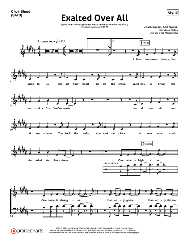 Exalted Over All Choir Vocals (SATB) (Vertical Worship)