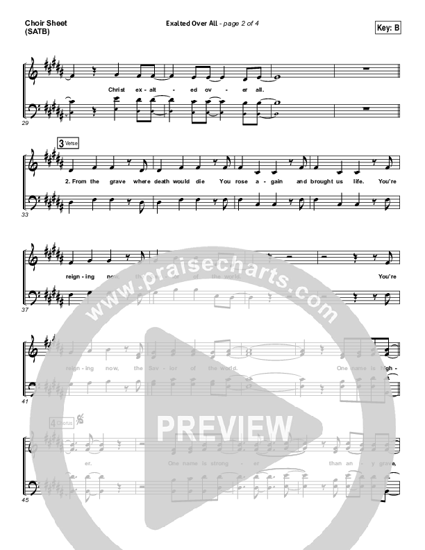Exalted Over All Choir Sheet (SATB) (Vertical Worship)