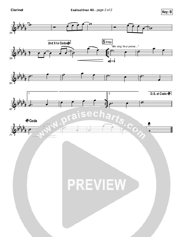 Exalted Over All Clarinet (Vertical Worship)