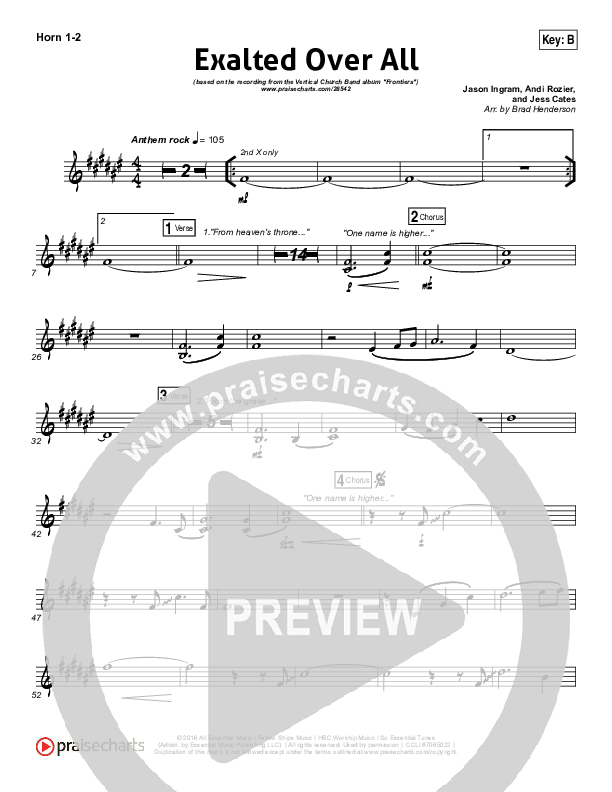 Exalted Over All French Horn 1/2 (Vertical Worship)