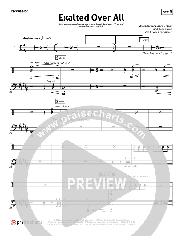 Exalted Over All Percussion (Vertical Worship)