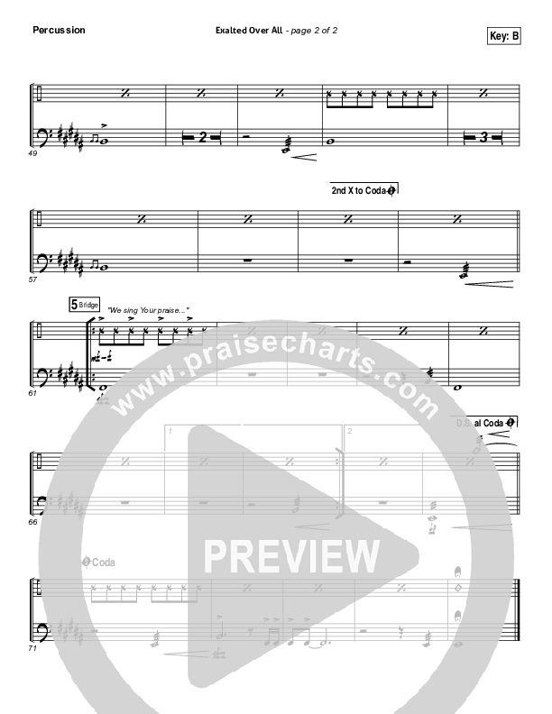 Exalted Over All Percussion (Vertical Worship)