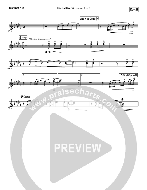 Exalted Over All Trumpet 1,2 (Vertical Worship)