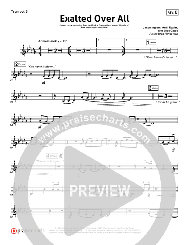 Exalted Over All Trumpet 3 (Vertical Worship)