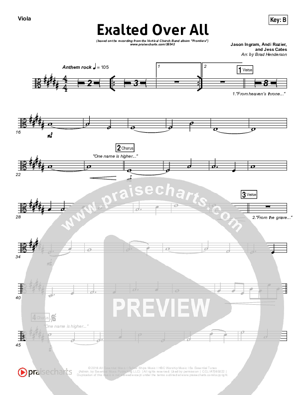 Exalted Over All Viola (Vertical Worship)