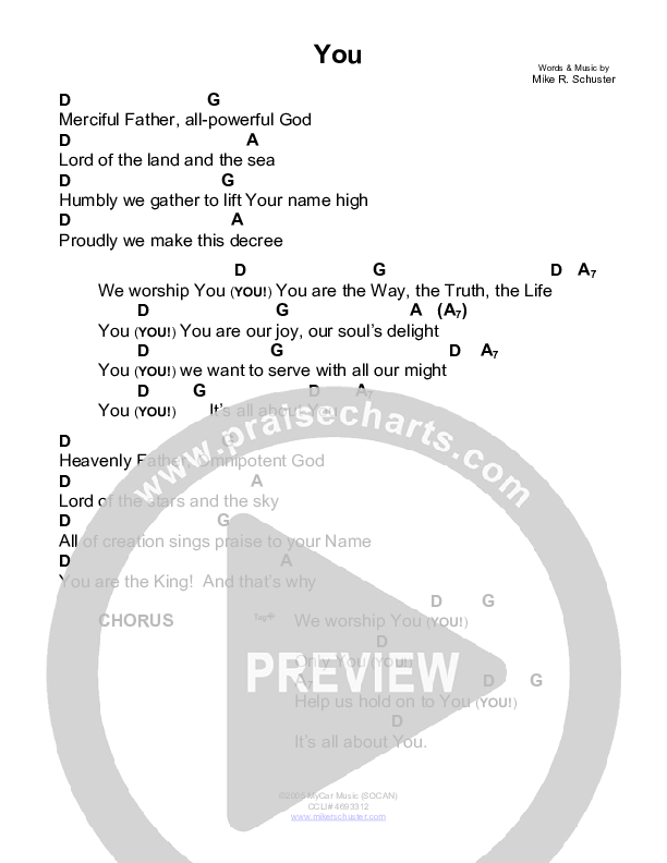 You Chords & Lyrics (Mike Schuster)