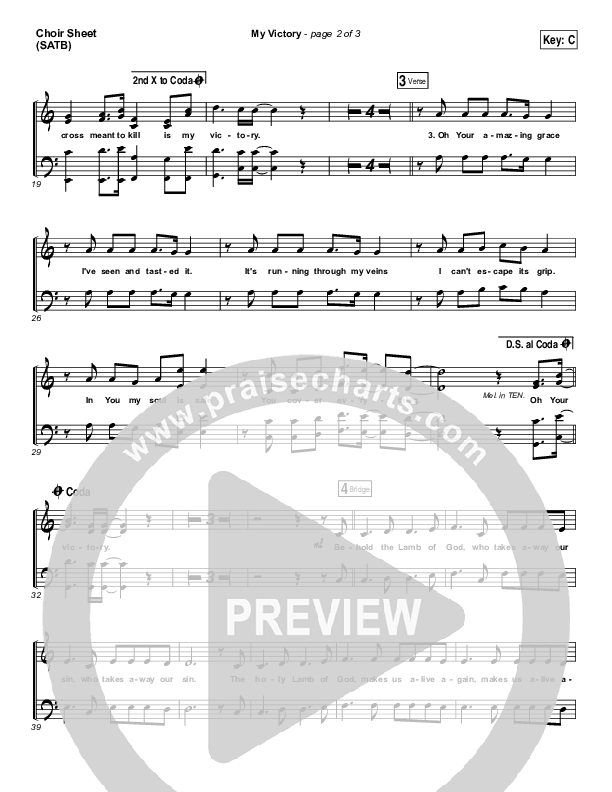 My Victory Choir Sheet (SATB) (David Crowder)