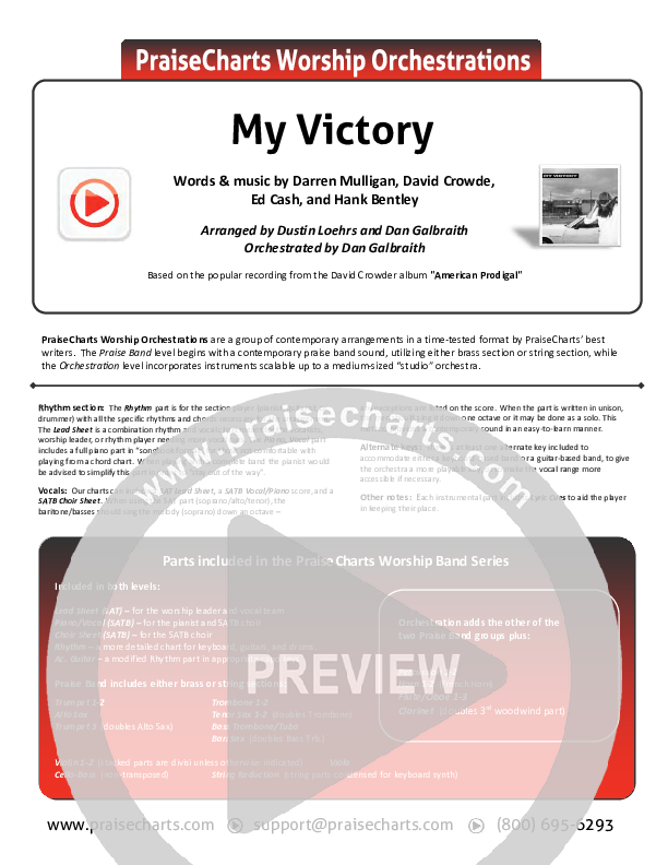 My Victory Cover Sheet (David Crowder)