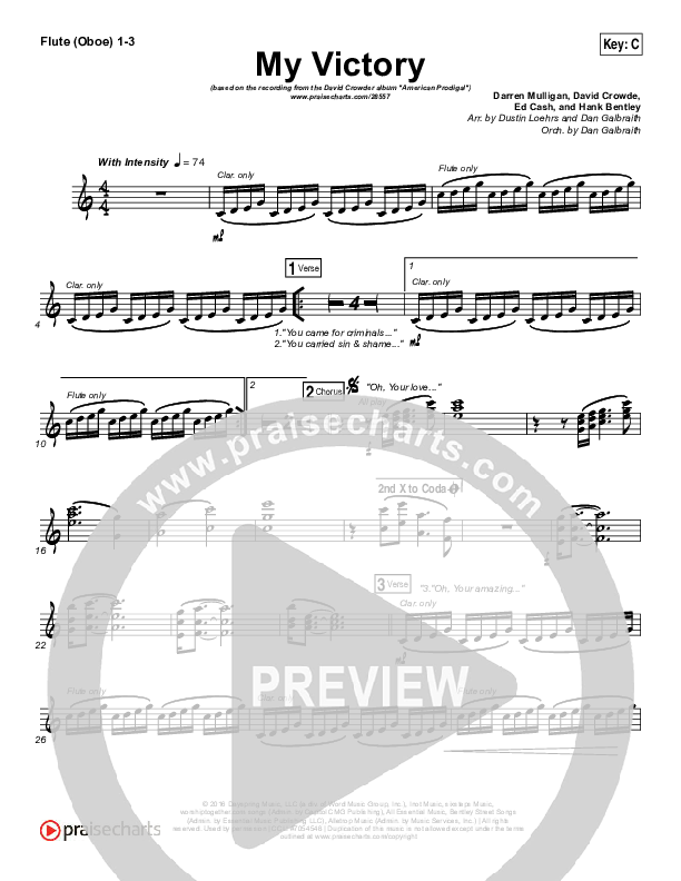 My Victory Flute/Oboe 1/2/3 (David Crowder)