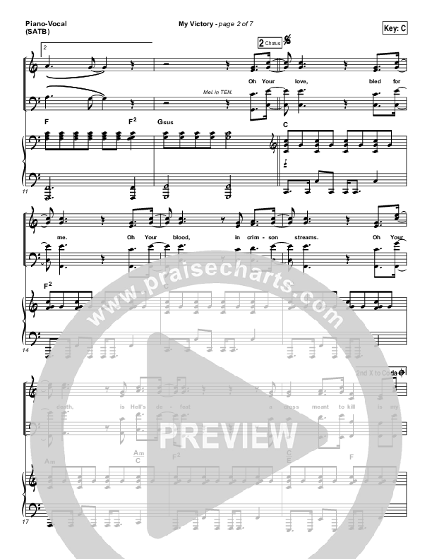 My Victory Piano/Vocal (SATB) (David Crowder)