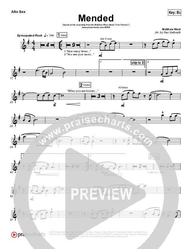 Mended Alto Sax (Matthew West)